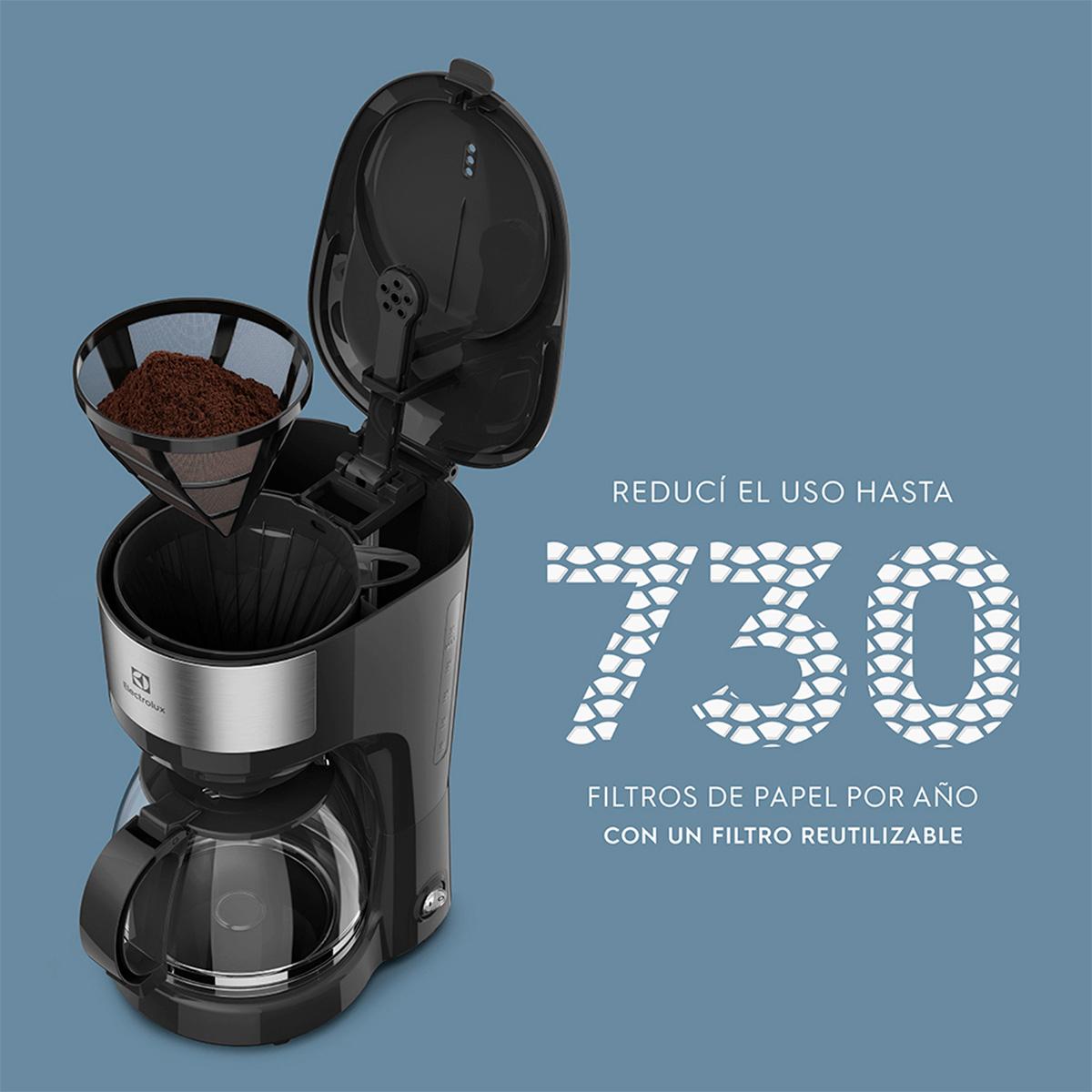 Cafetera Eléctrica Electrolux Inox Ecm20 1,2l Color Negro